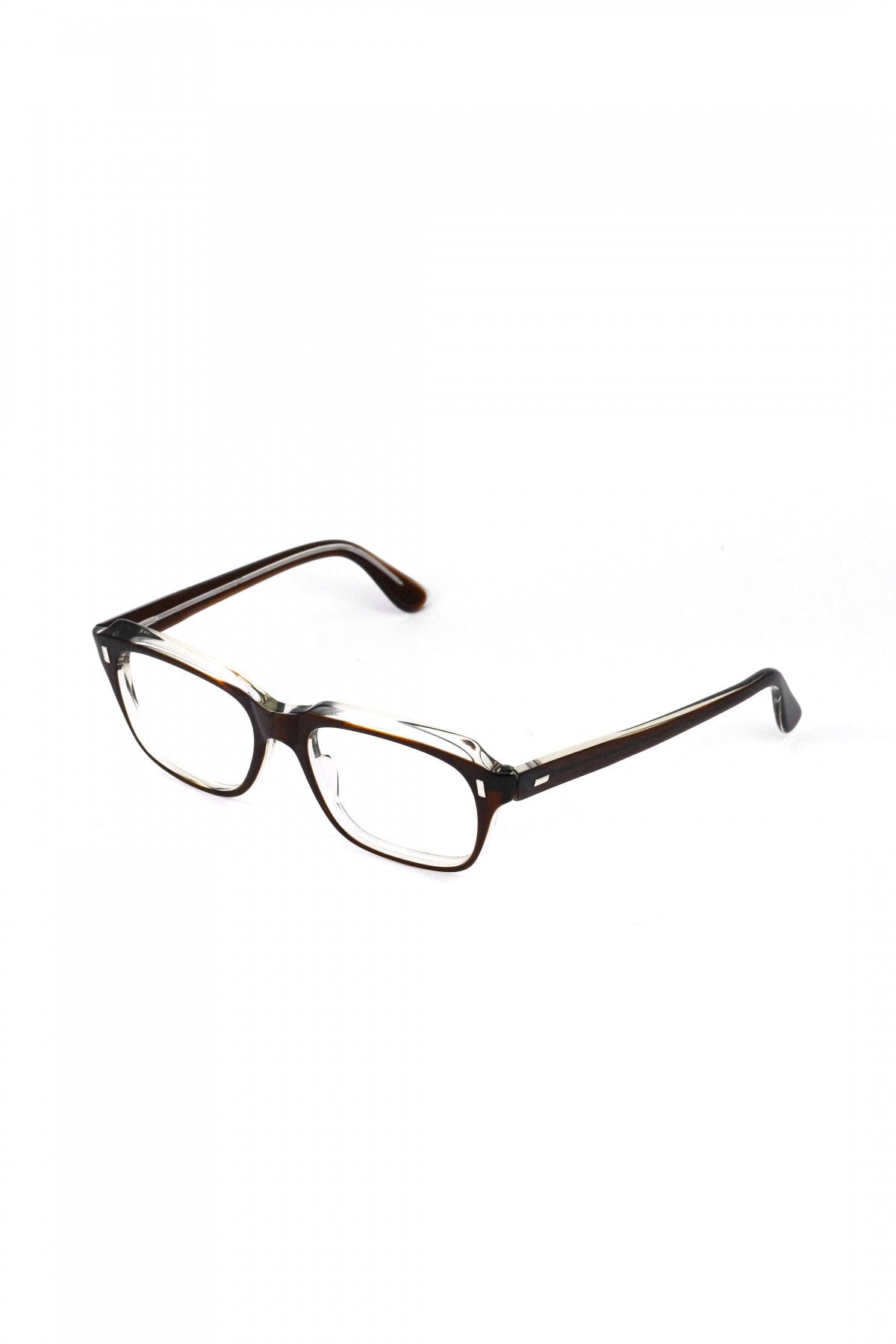 1960s BRITISH VINTAGE EYEWEAR SQUARE BROWN SMOKE - OPT-786