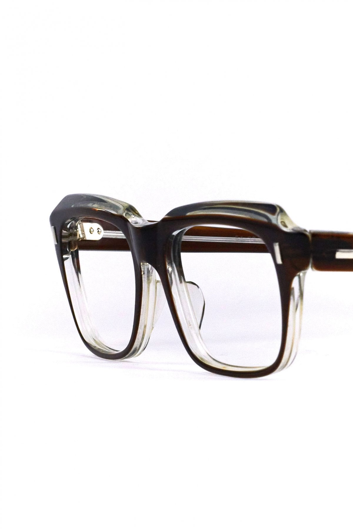 1960s BRITISH VINTAGE EYEWEAR SQUARE BROWN SMOKE - OPT-786