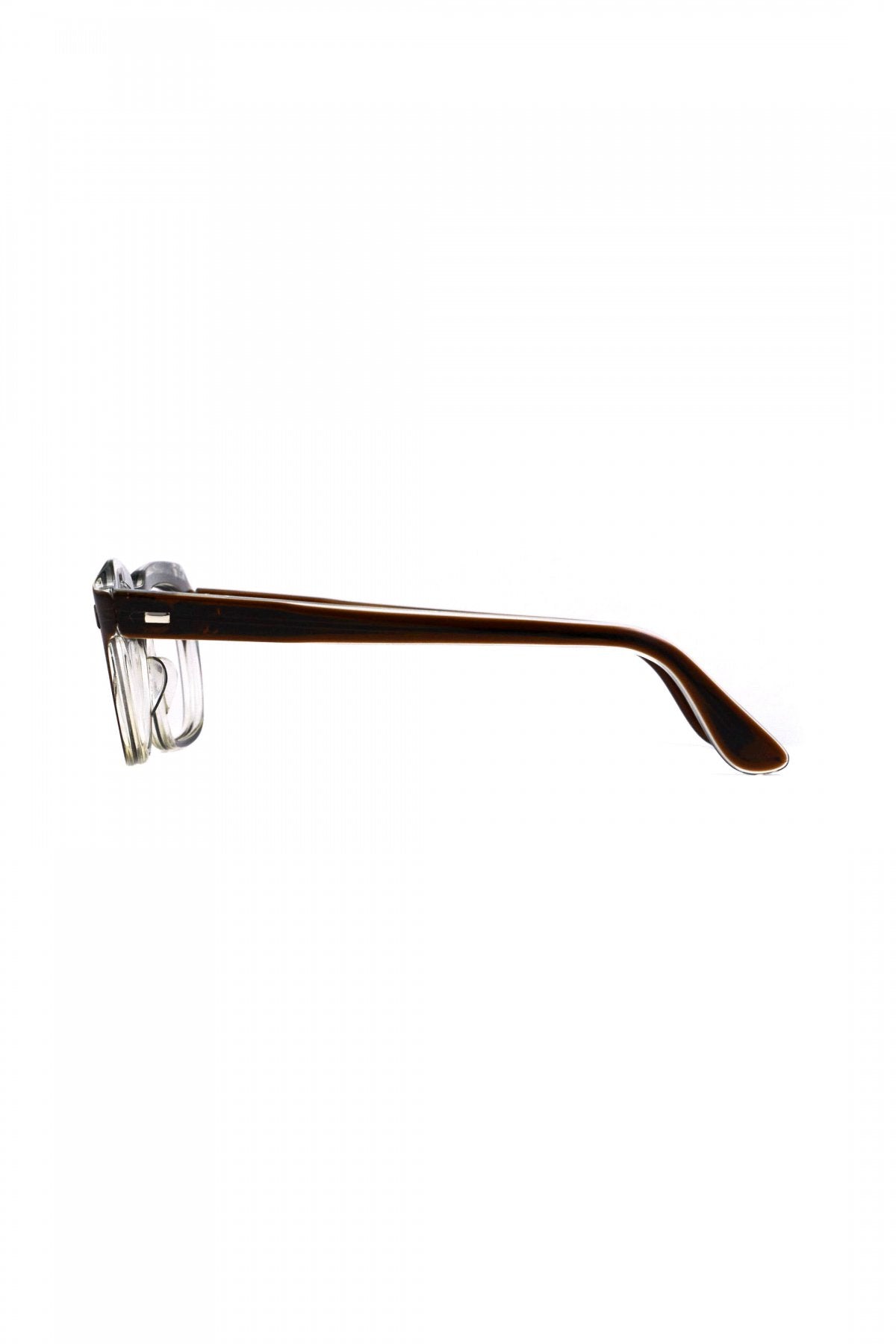 1960s BRITISH VINTAGE EYEWEAR SQUARE BROWN SMOKE - OPT-786