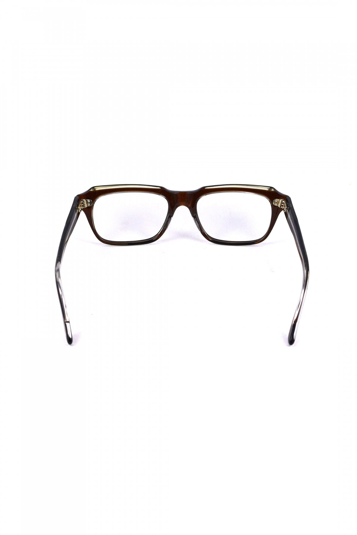 1960s BRITISH VINTAGE EYEWEAR SQUARE BROWN SMOKE - OPT-786