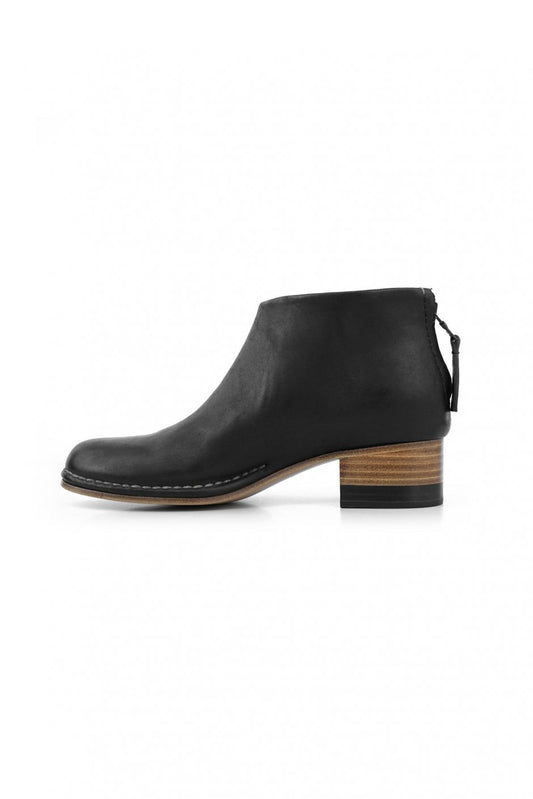 FEIT ★★★ - EXCLUSIVE BI-COLOR CEREMONIAL MID HEEL BOOTIE - BLACK