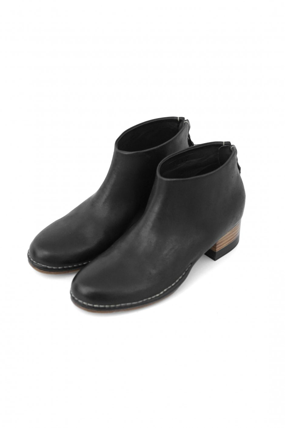 FEIT ★★★ - EXCLUSIVE BI-COLOR CEREMONIAL MID HEEL BOOTIE - BLACK