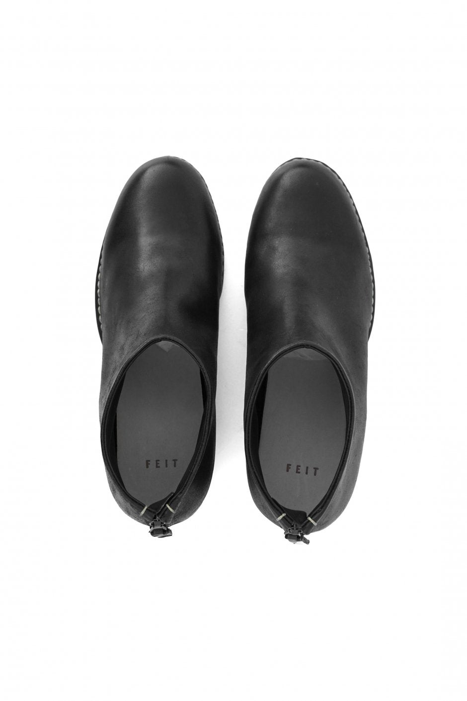 FEIT ★★★ - EXCLUSIVE BI-COLOR CEREMONIAL MID HEEL BOOTIE - BLACK