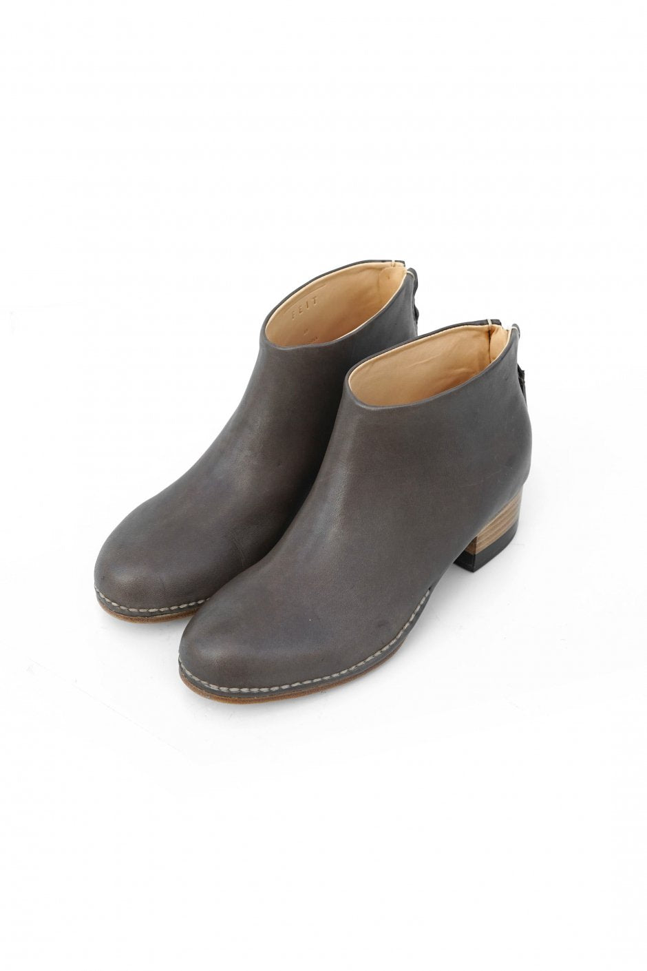 FEIT ★★★ - EXCLUSIVE BI-COLOR CEREMONIAL MID HEEL BOOTIE - GRAY