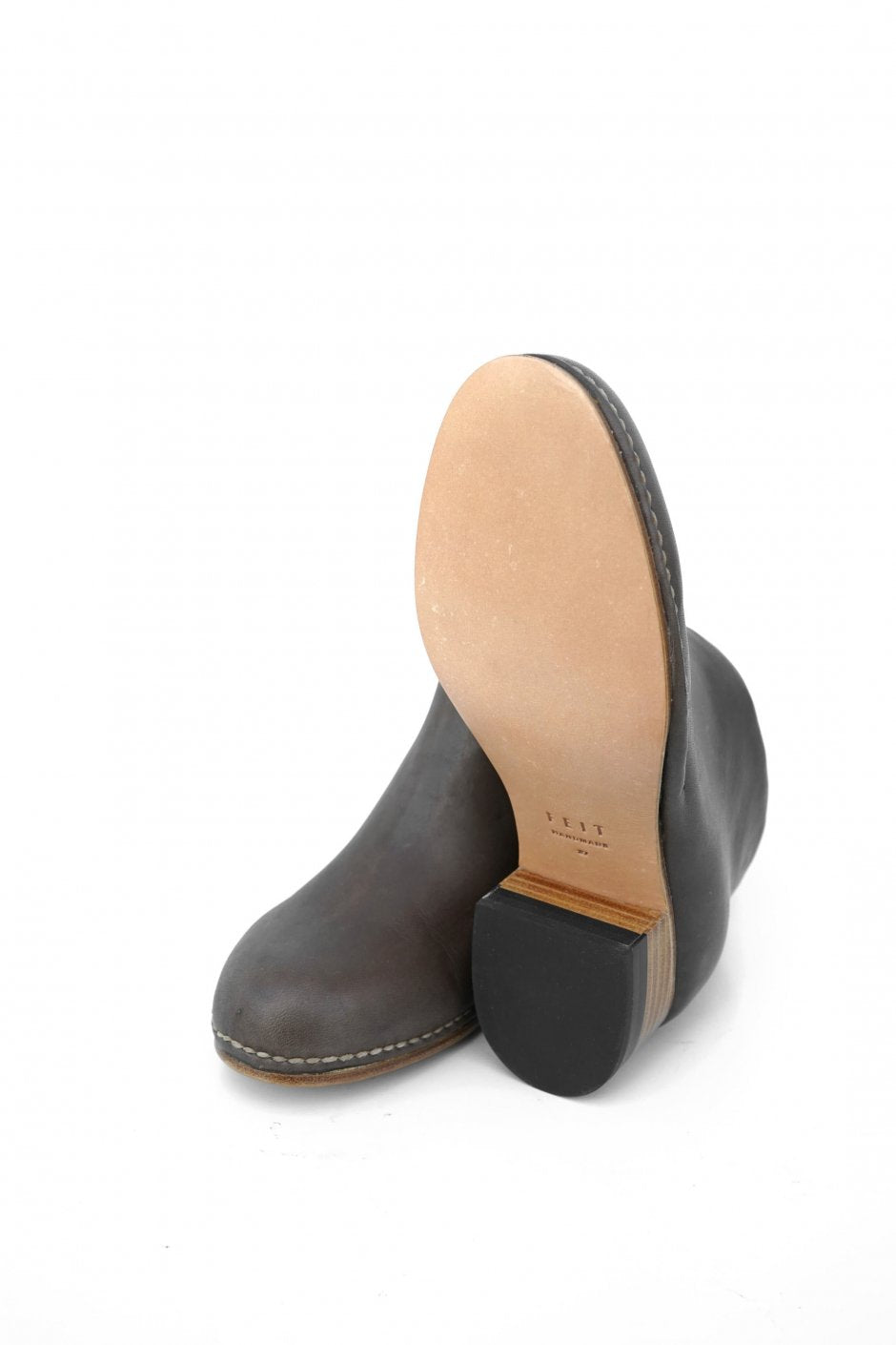 FEIT ★★★ - EXCLUSIVE BI-COLOR CEREMONIAL MID HEEL BOOTIE - GRAY