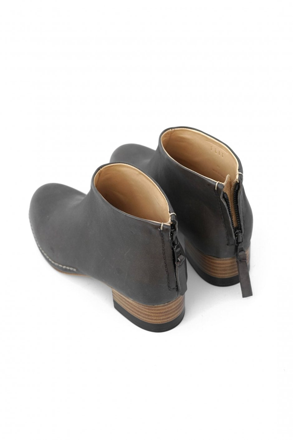 FEIT ★★★ - EXCLUSIVE BI-COLOR CEREMONIAL MID HEEL BOOTIE - GRAY