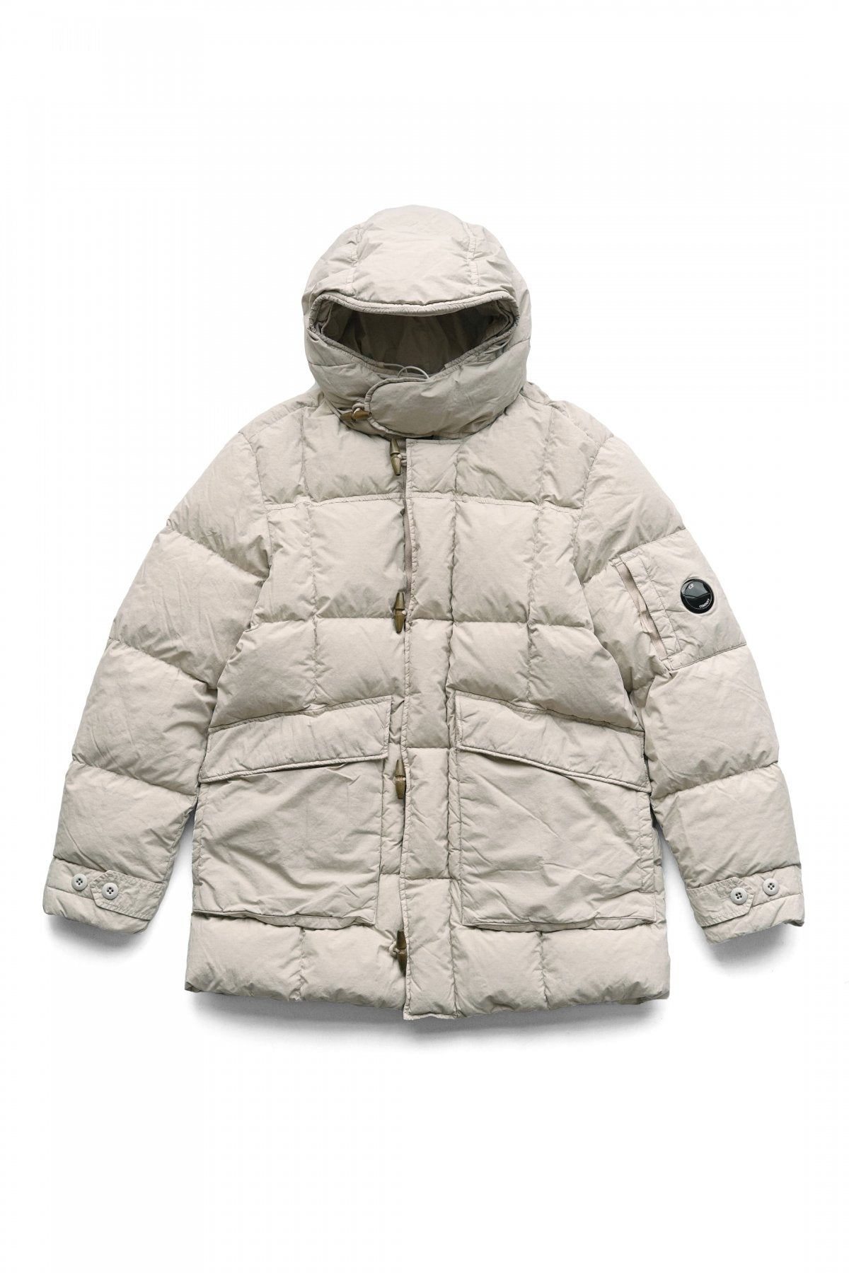 C.P. COMPANY - FLATT NYLON DOWN JACKET - SAND SHELL