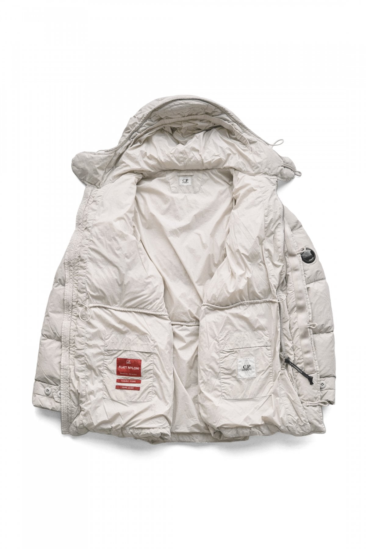 C.P. COMPANY - FLATT NYLON DOWN JACKET - SAND SHELL