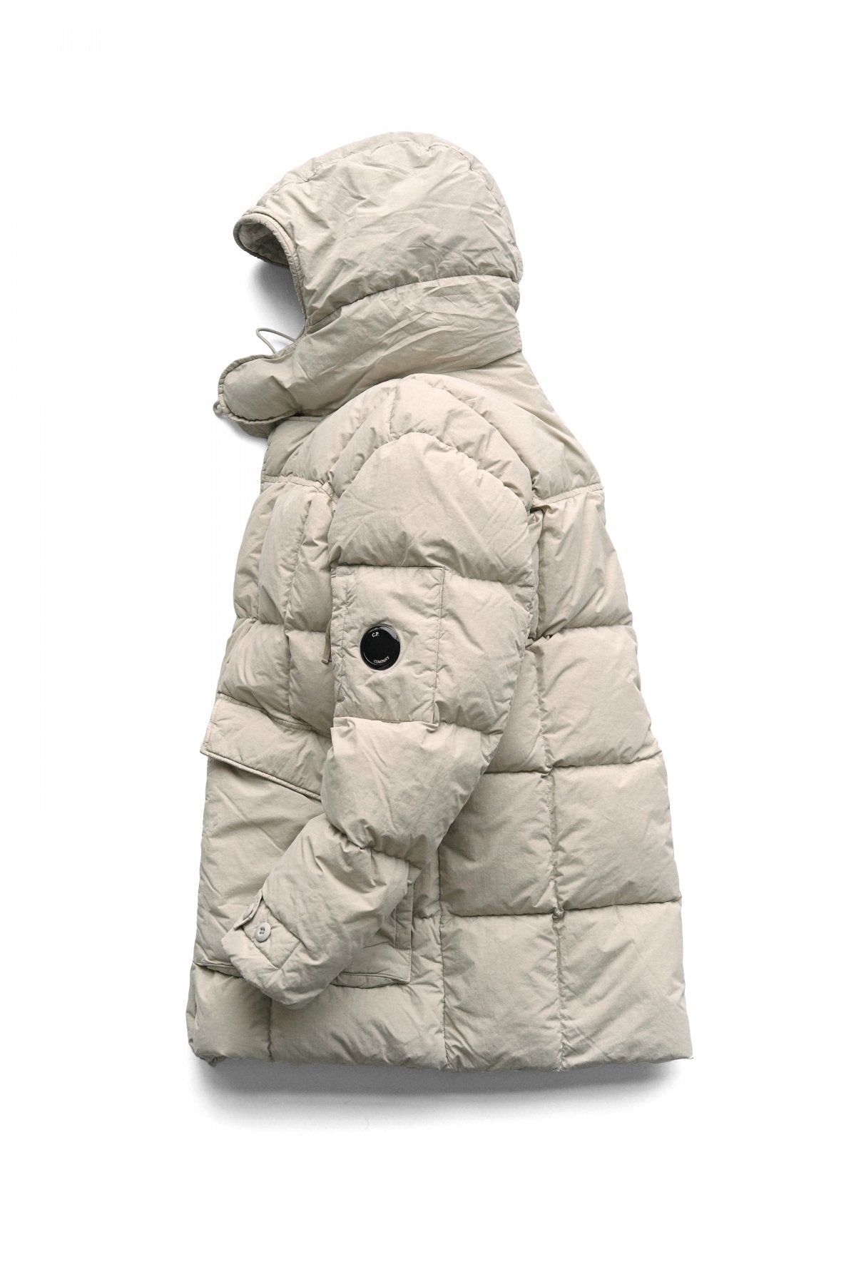 C.P. COMPANY - FLATT NYLON DOWN JACKET - SAND SHELL