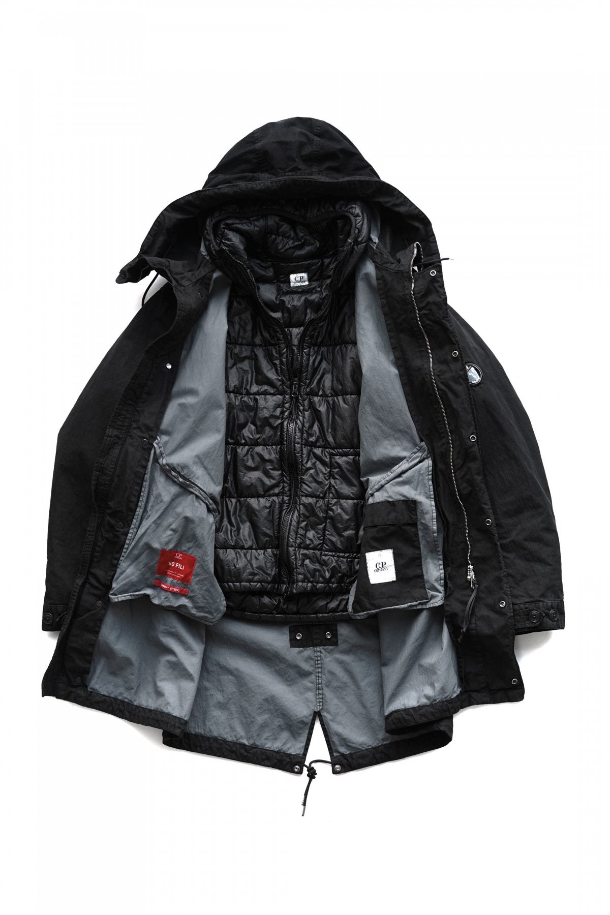 C.P. COMPANY - 50 FILI PLATED PARKA - BLACK