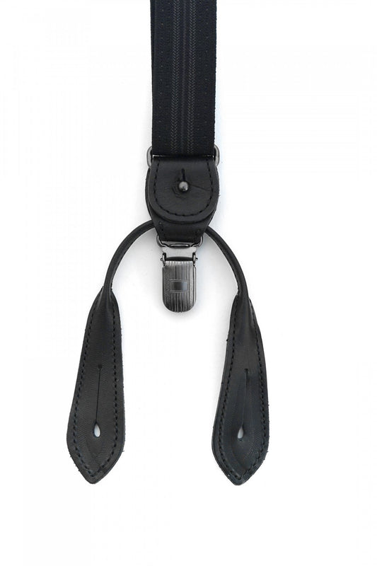 OLD JOE - HANDSOME BRACES - BLACK STRIPE/BLACK LEATHER