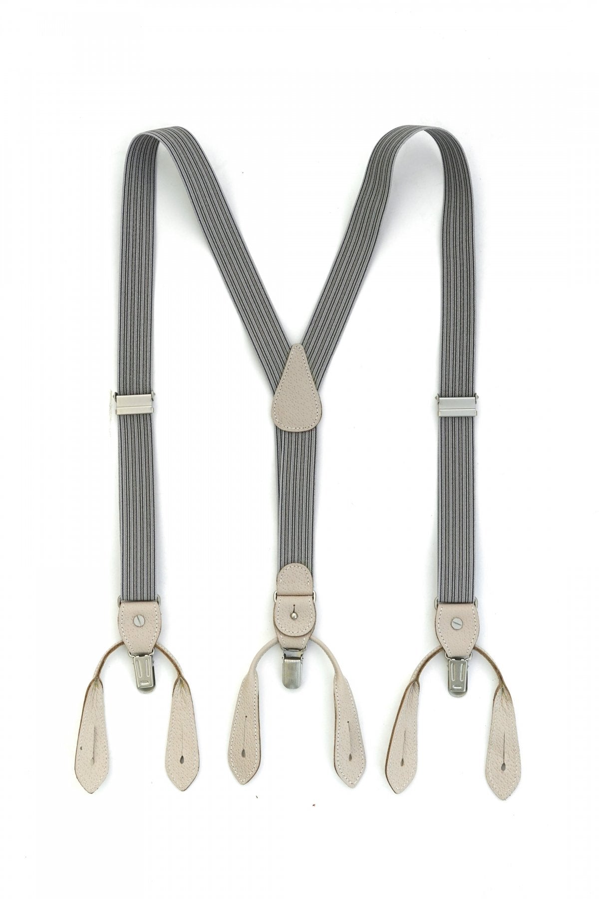 OLD JOE - HANDSOME BRACES - GRAY STRIPE/IVORY LEATHER