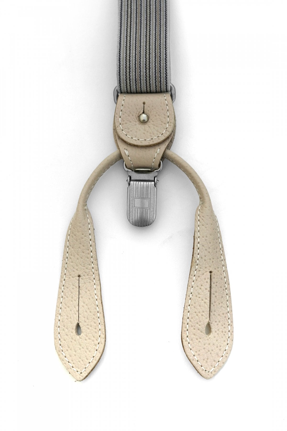 OLD JOE - HANDSOME BRACES - GRAY STRIPE/IVORY LEATHER