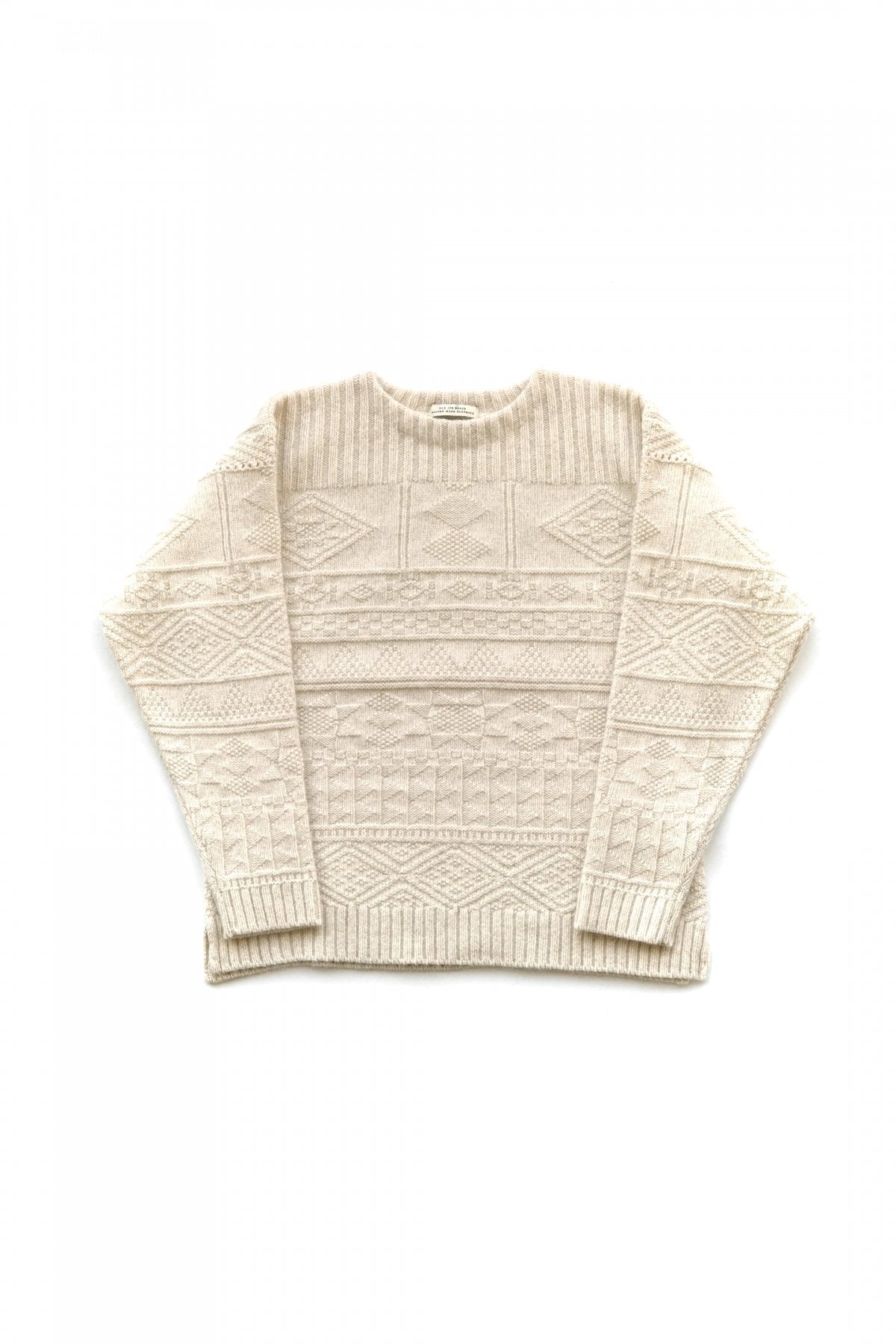 OLD JOE ★★★ - EXCLUSIVE GUERNSEY BOAT-NECK SWEATER - BONE