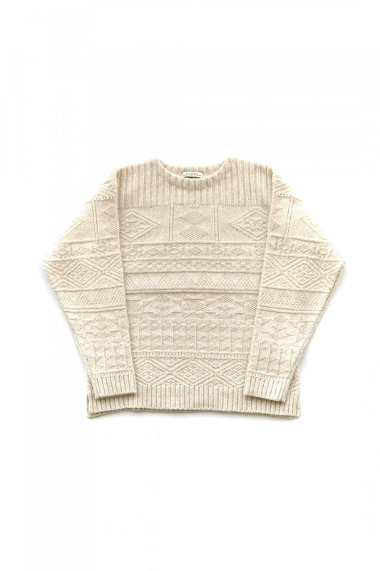 OLD JOE ★★★ - EXCLUSIVE GUERNSEY BOAT-NECK SWEATER - BONE