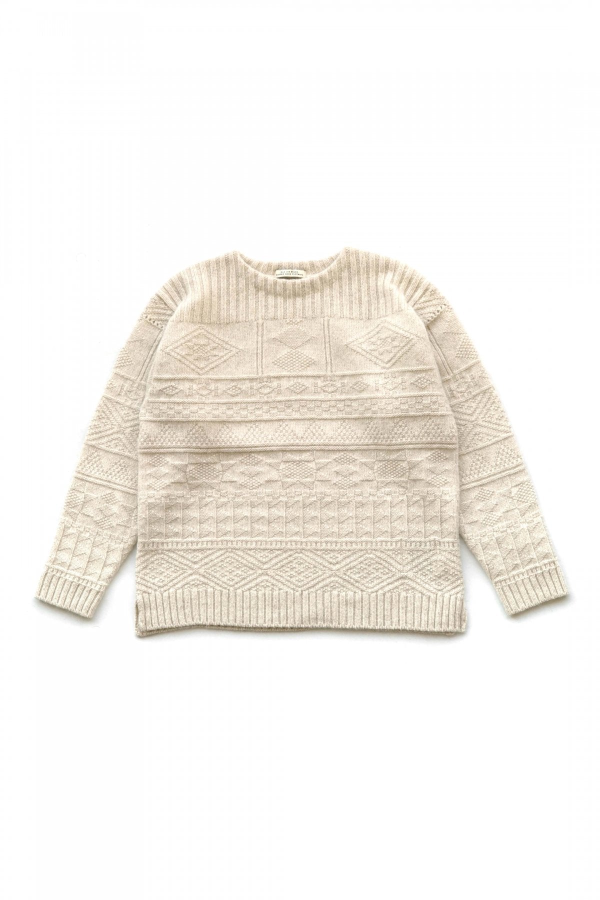 OLD JOE ★★★ - EXCLUSIVE GUERNSEY BOAT-NECK SWEATER - BONE