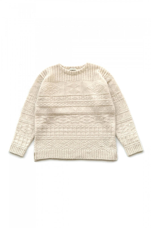 OLD JOE ★★★ - EXCLUSIVE GUERNSEY BOAT-NECK SWEATER - BONE