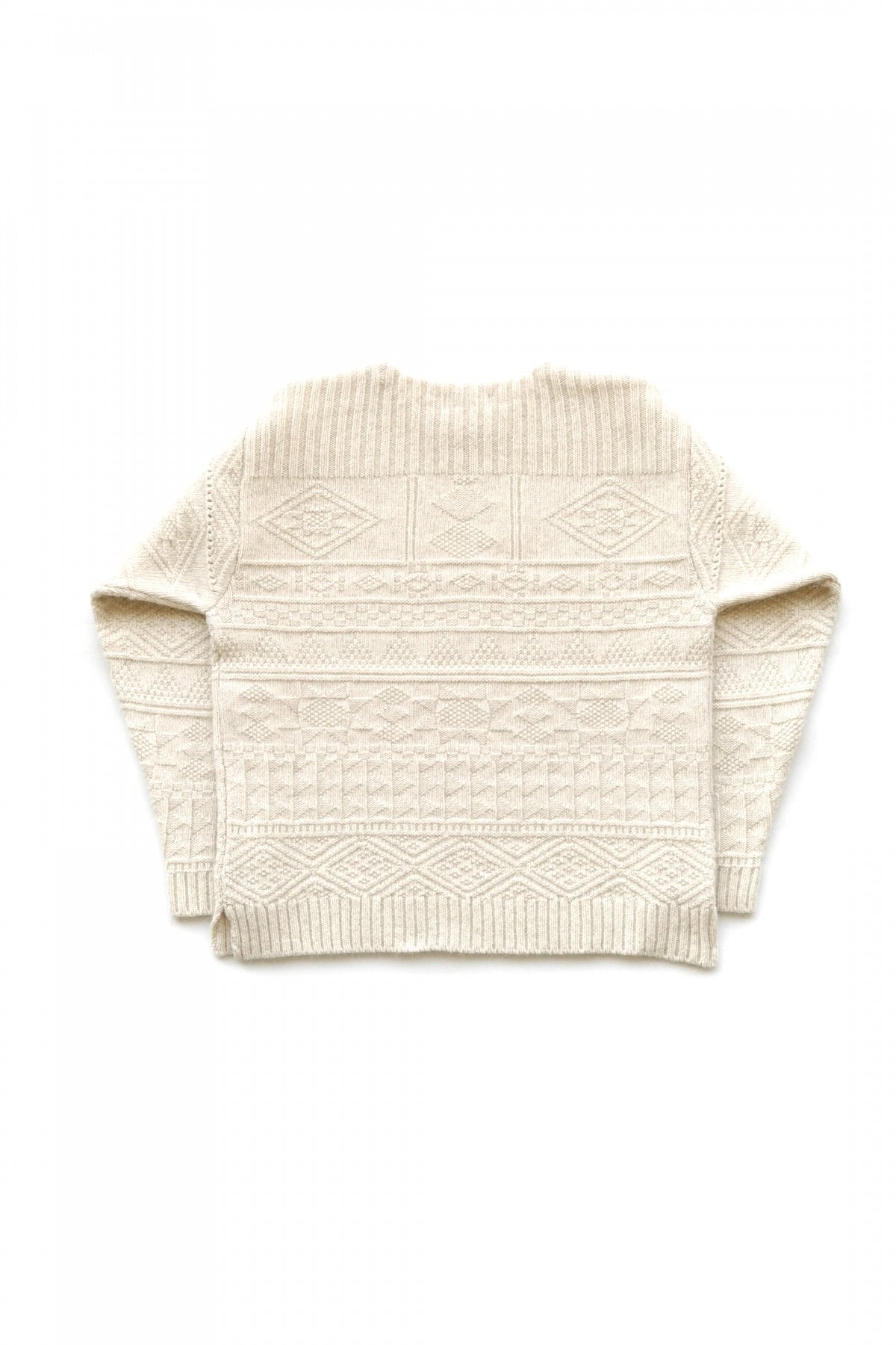 OLD JOE ★★★ - EXCLUSIVE GUERNSEY BOAT-NECK SWEATER - BONE