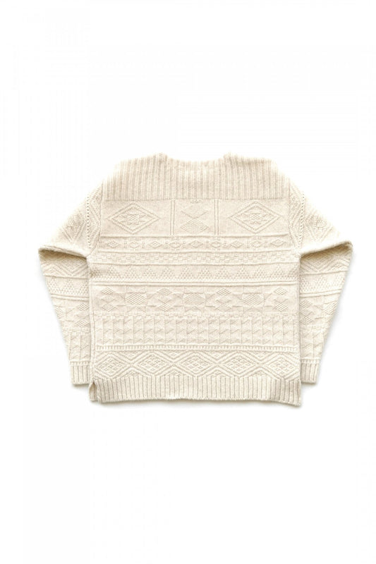 OLD JOE ★★★ - EXCLUSIVE GUERNSEY BOAT-NECK SWEATER - BONE