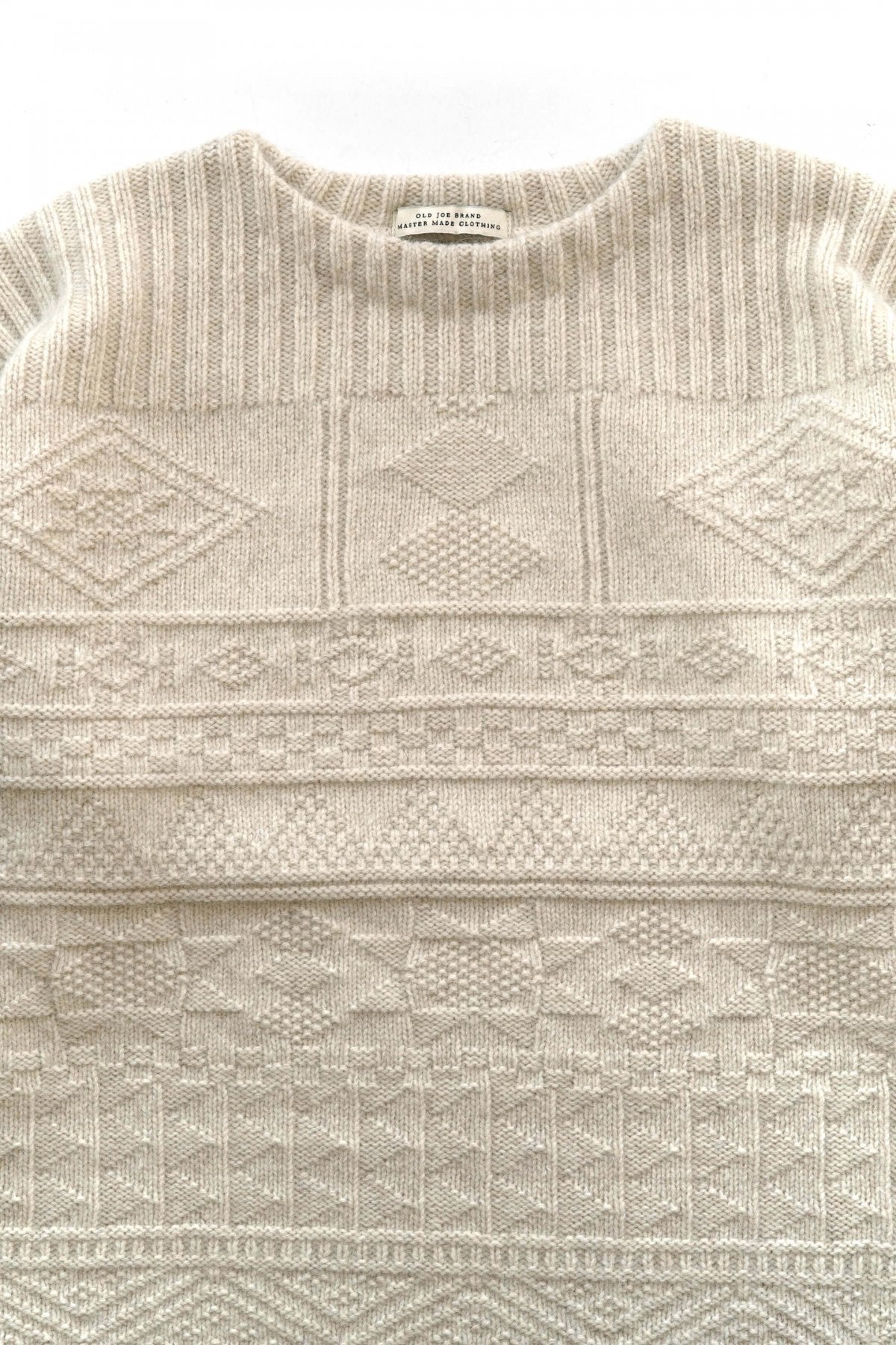 OLD JOE ★★★ - EXCLUSIVE GUERNSEY BOAT-NECK SWEATER - BONE