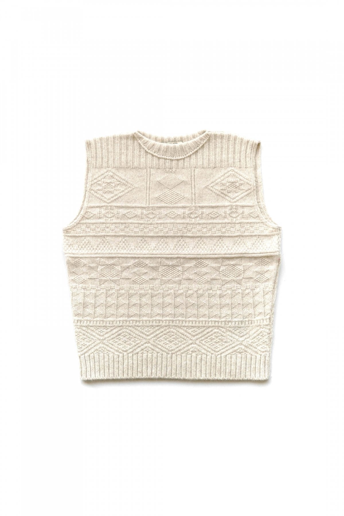 OLD JOE ★★★ - EXCLUSIVE GUERNSEY BOAT-NECK VEST - BONE