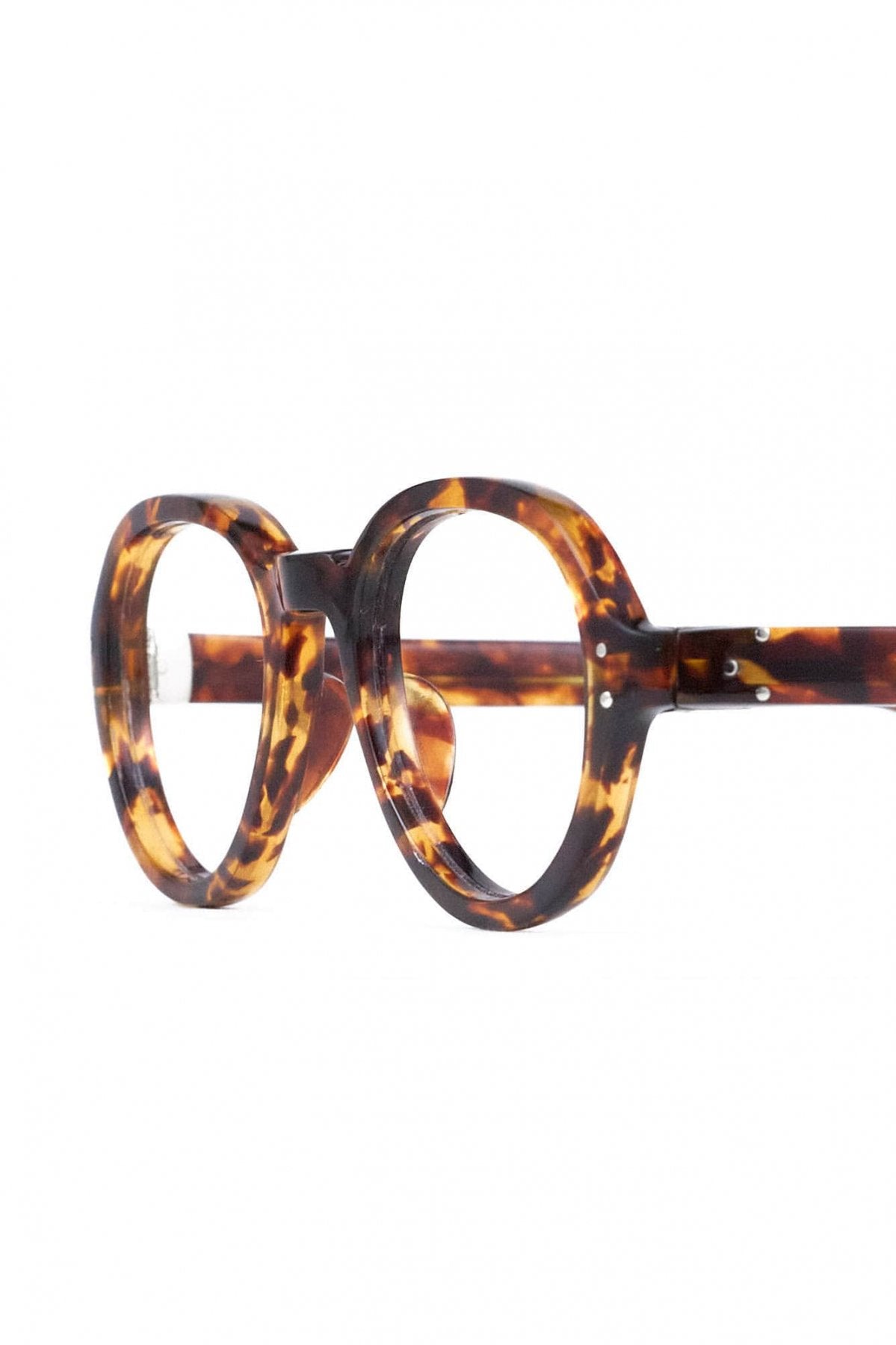 1940s HAND MADE BRITISH VINTAGE EYEWEAR AMBER - OPT-808