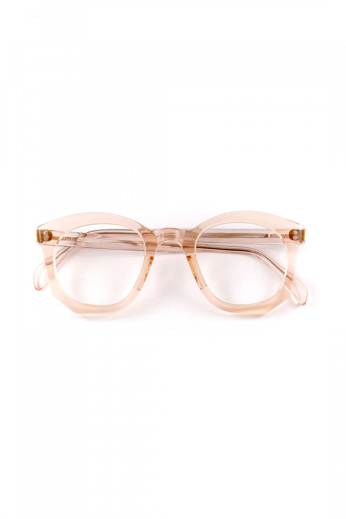 1950s HAND MADE  FRANCE VINTAGE EYEGLASS TRANSPARENT PINK - OPT-819