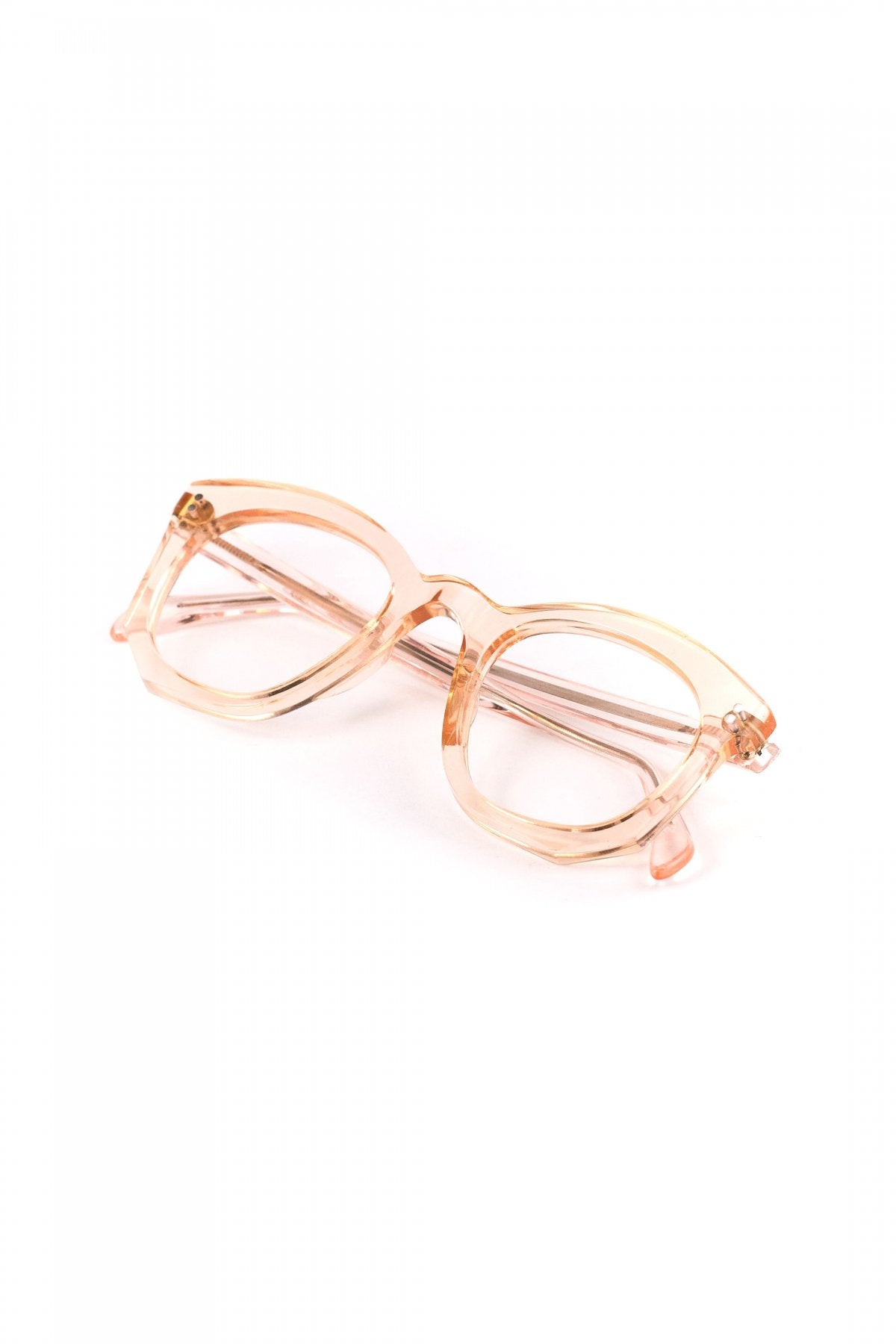 1950s HAND MADE  FRANCE VINTAGE EYEGLASS TRANSPARENT PINK - OPT-819