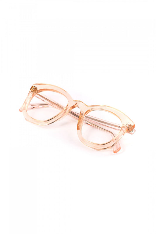 1950s HAND MADE  FRANCE VINTAGE EYEGLASS TRANSPARENT PINK - OPT-819