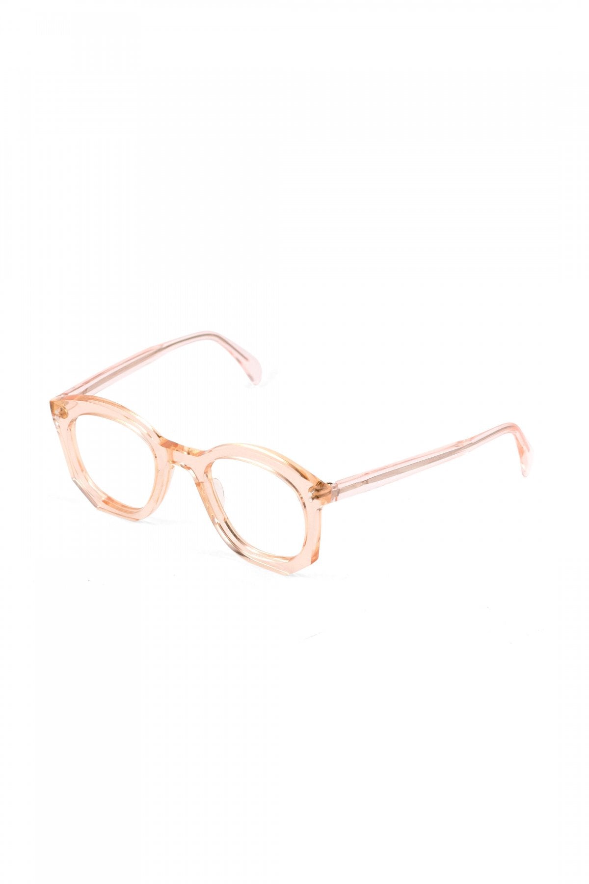 1950s HAND MADE  FRANCE VINTAGE EYEGLASS TRANSPARENT PINK - OPT-819