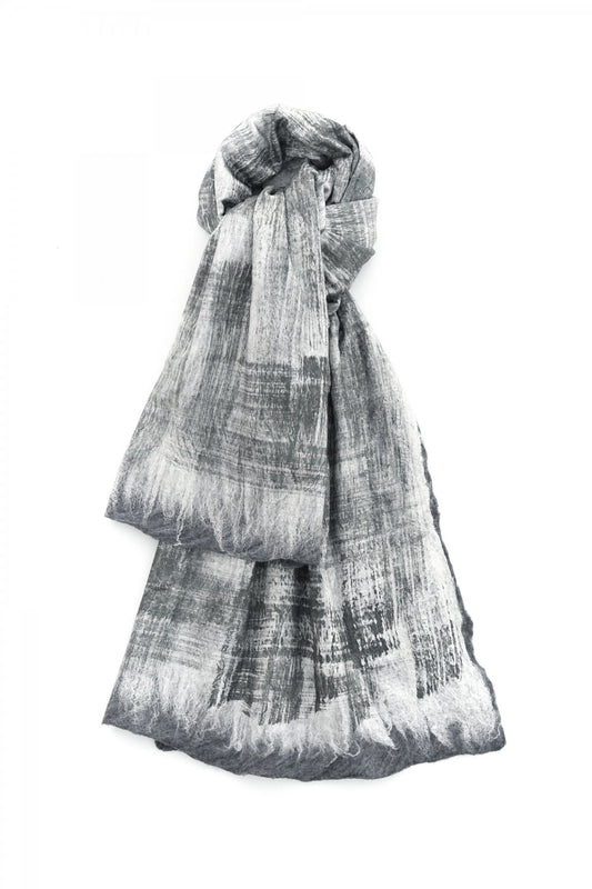 SILVANA MANETTI - SILK MERINO WOOL STOLE - GRAY No.29