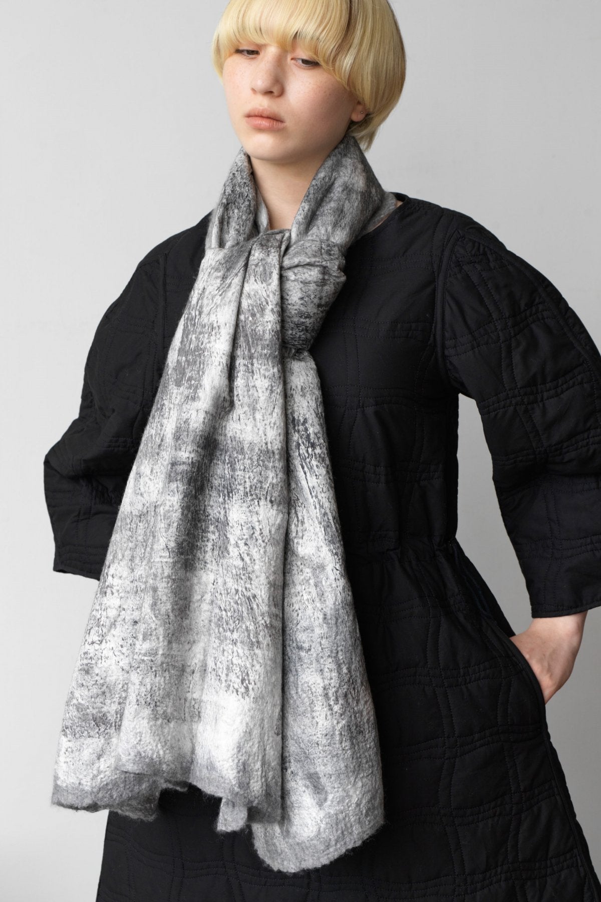 SILVANA MANETTI - SILK MERINO WOOL STOLE - GRAY No.29