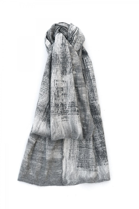 SILVANA MANETTI - SILK CASHMERE STOLE - GRAY/MELANGE No.4