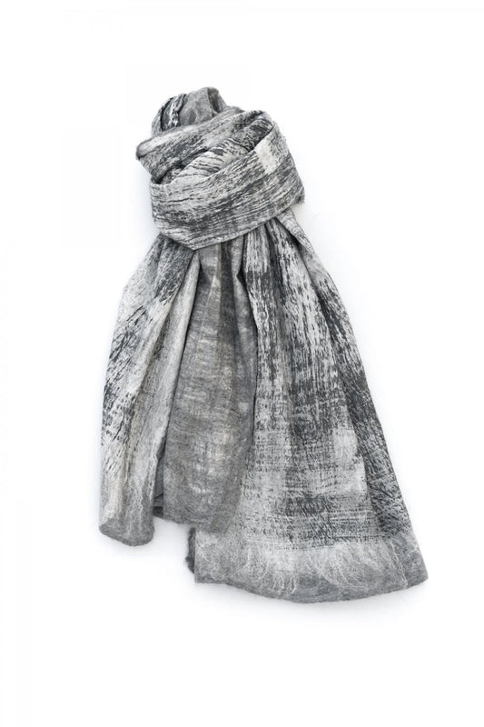 SILVANA MANETTI - SILK CASHMERE STOLE - GRAY/MELANGE No.4