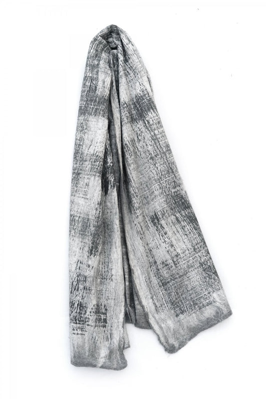 SILVANA MANETTI - SILK CASHMERE STOLE - GRAY/MELANGE No.4