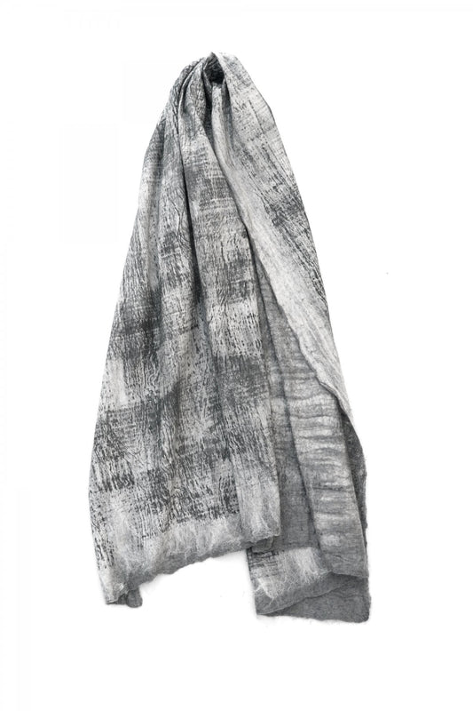 SILVANA MANETTI - SILK CASHMERE STOLE - GRAY/MELANGE No.3