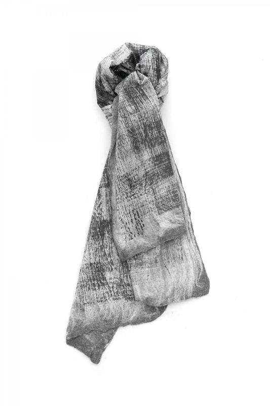 SILVANA MANETTI - SILK CASHMERE STOLE - GRAY/MELANGE No.3