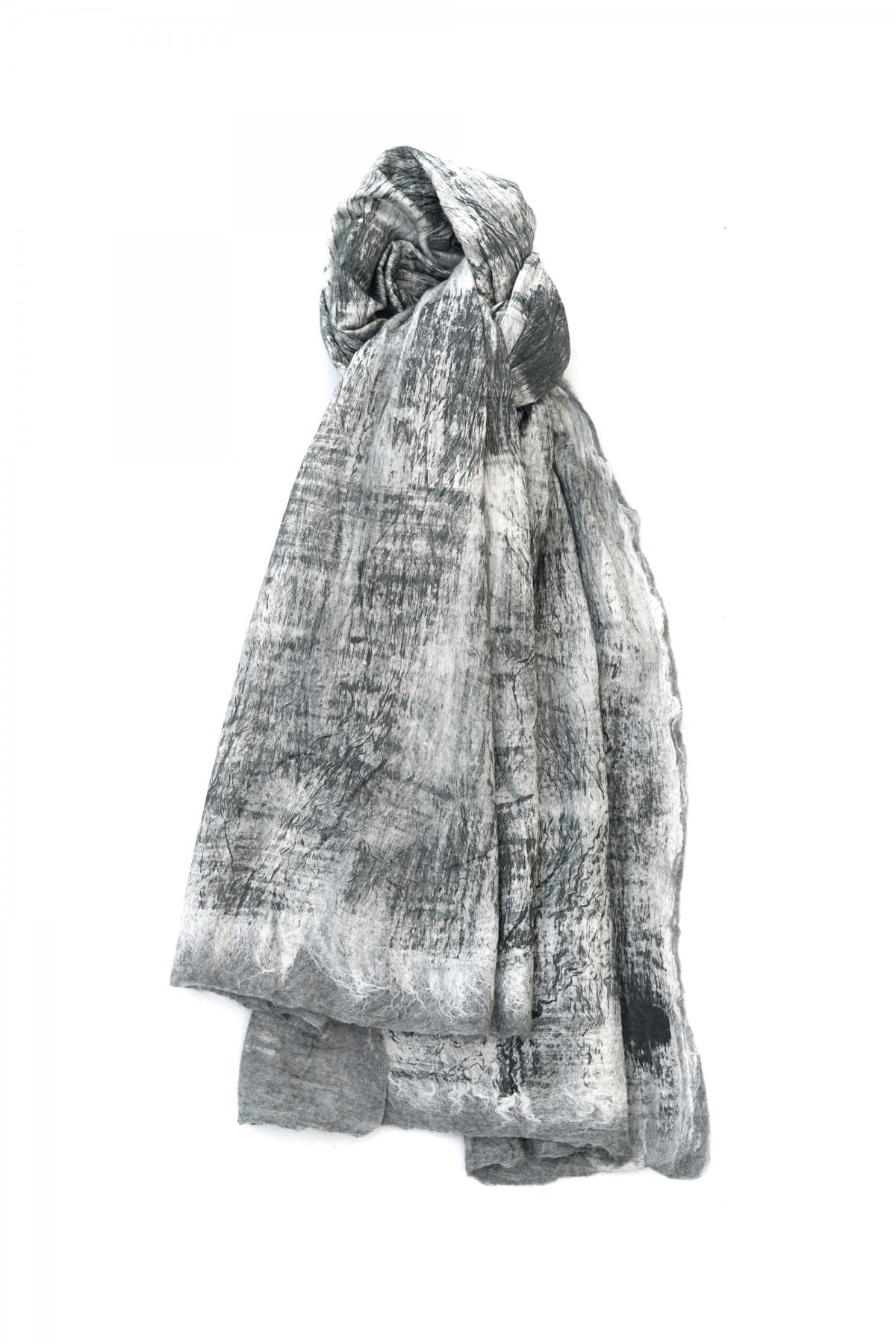 SILVANA MANETTI - SILK CASHMERE STOLE - GRAY/MELANGE No.2