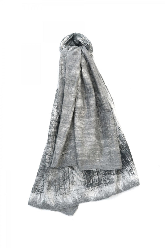 SILVANA MANETTI - SILK CASHMERE STOLE - GRAY/MELANGE No.2