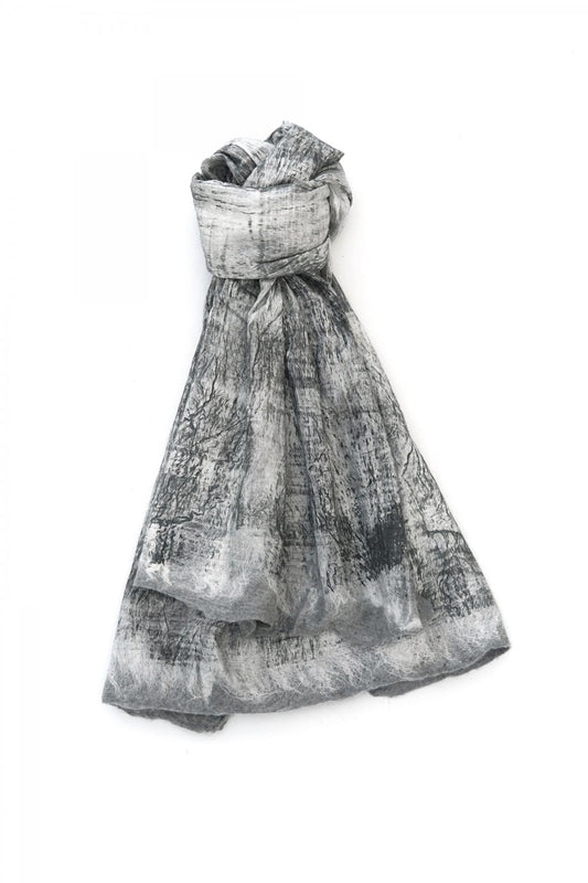 SILVANA MANETTI - SILK CASHMERE STOLE - GRAY/MELANGE No.2