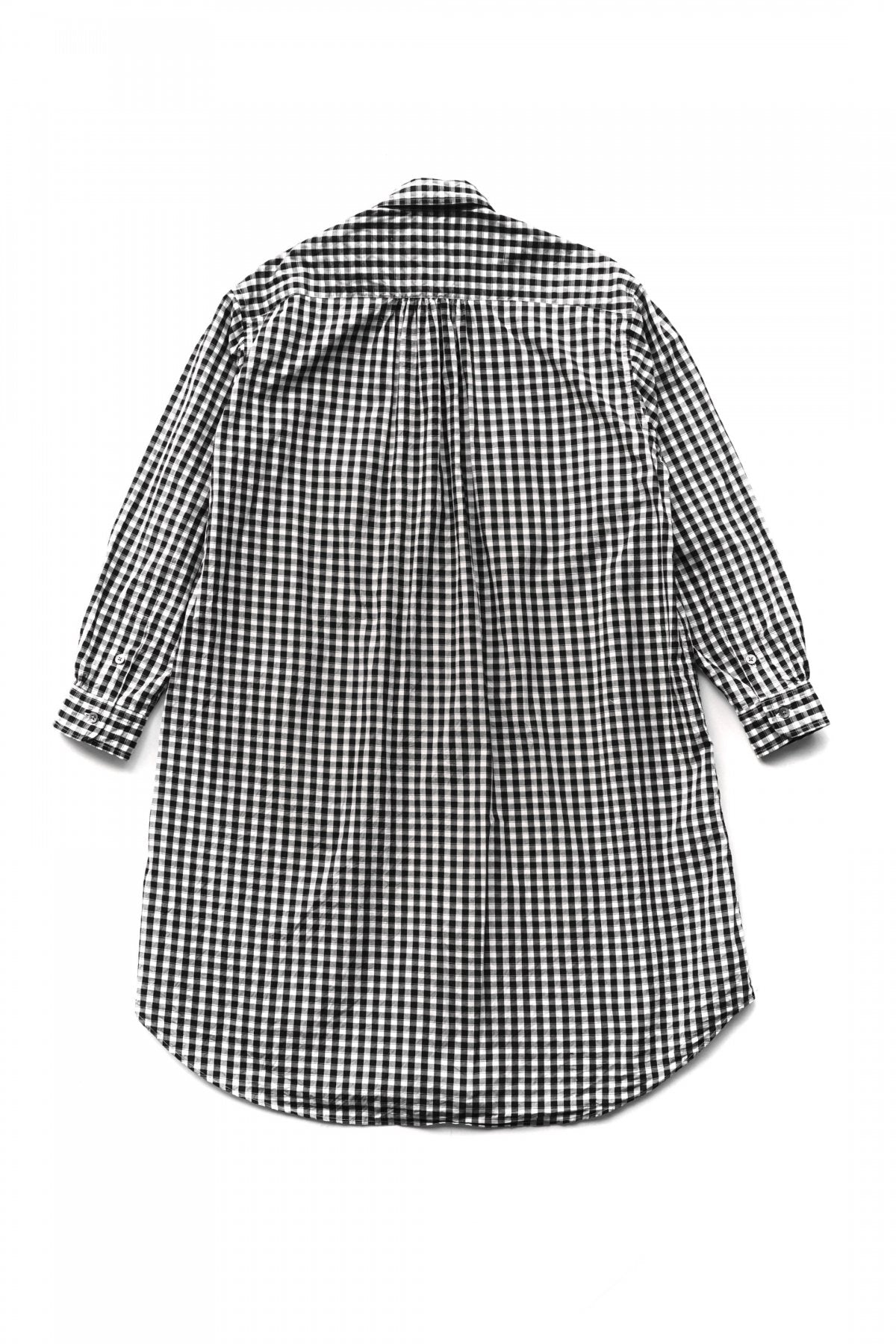 Porter Classic - ROLL UP GINGHAM CHECK SHIRT DRESS - BLACK