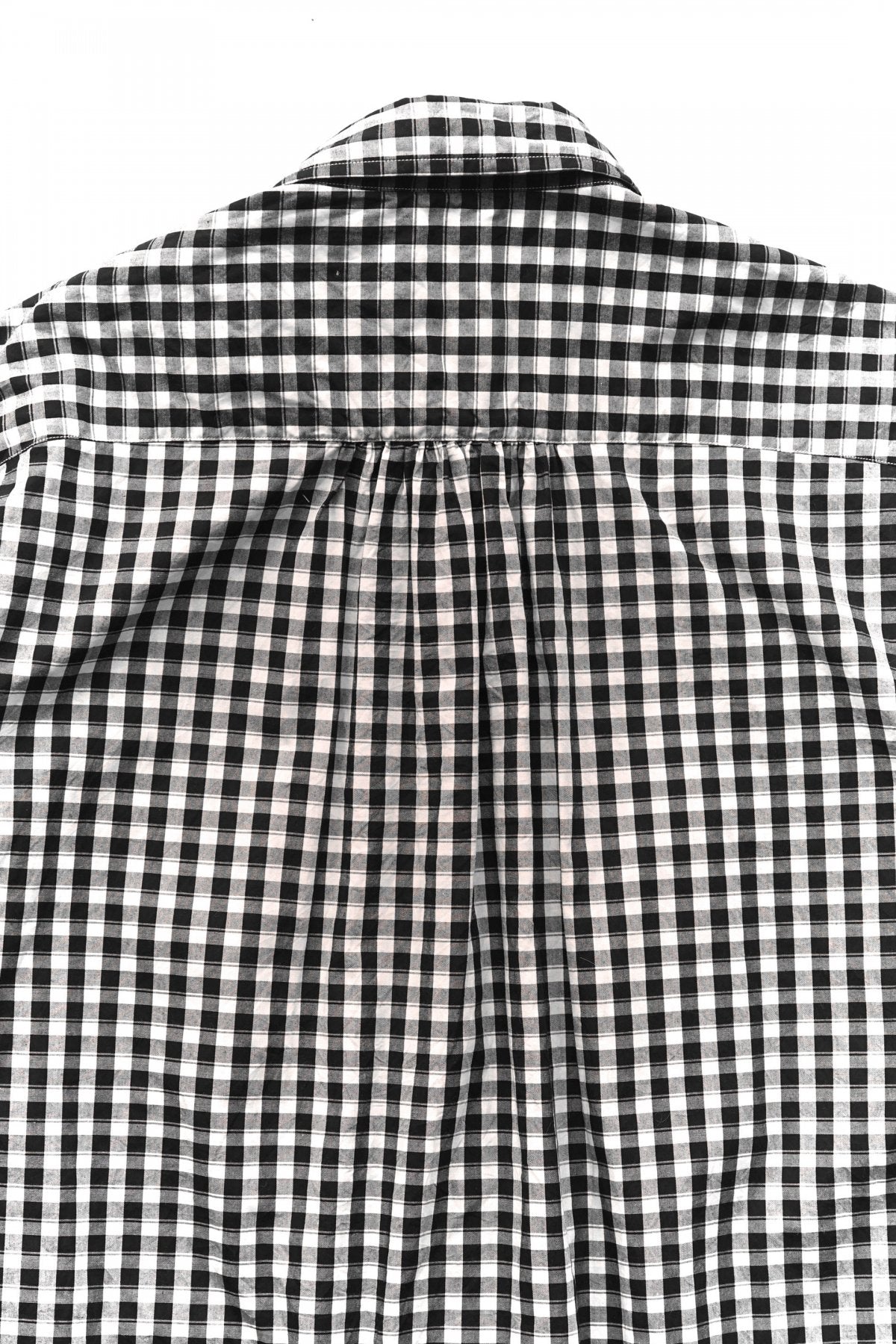 Porter Classic - ROLL UP GINGHAM CHECK SHIRT DRESS - BLACK