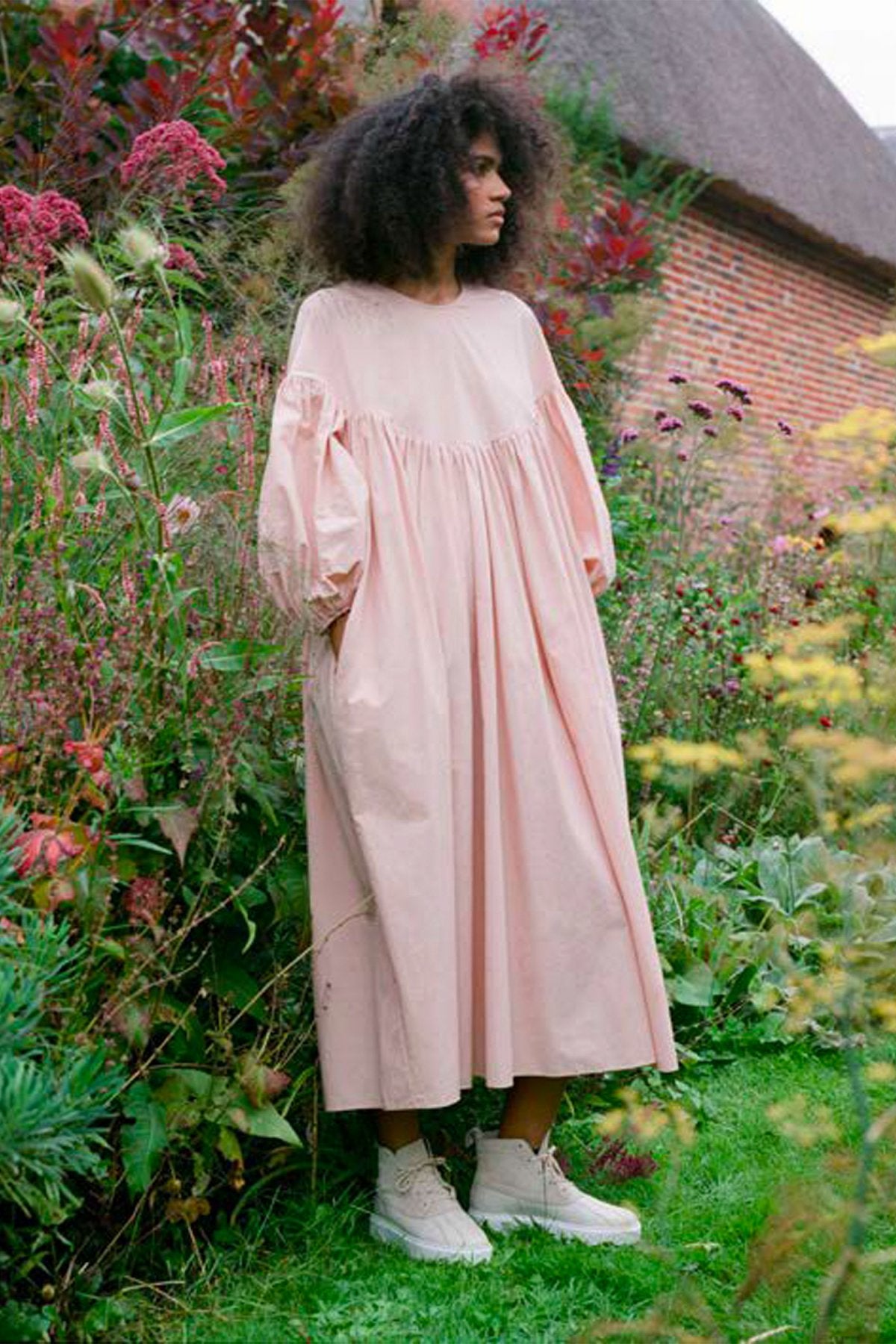 toogood - THE EMBROIDERER DRESS - SMOOTH COTTON TURMERIC