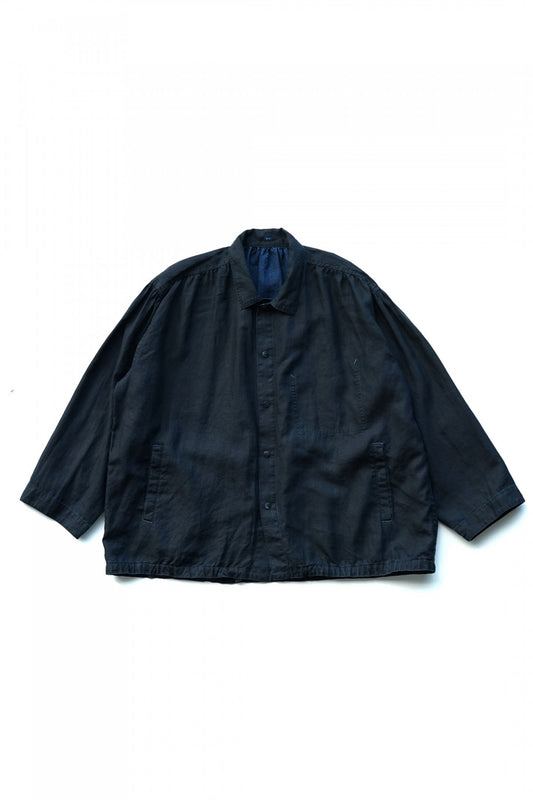 Porter Classic - FARMER'S LINEN GATHERED JACKET - INDIGO