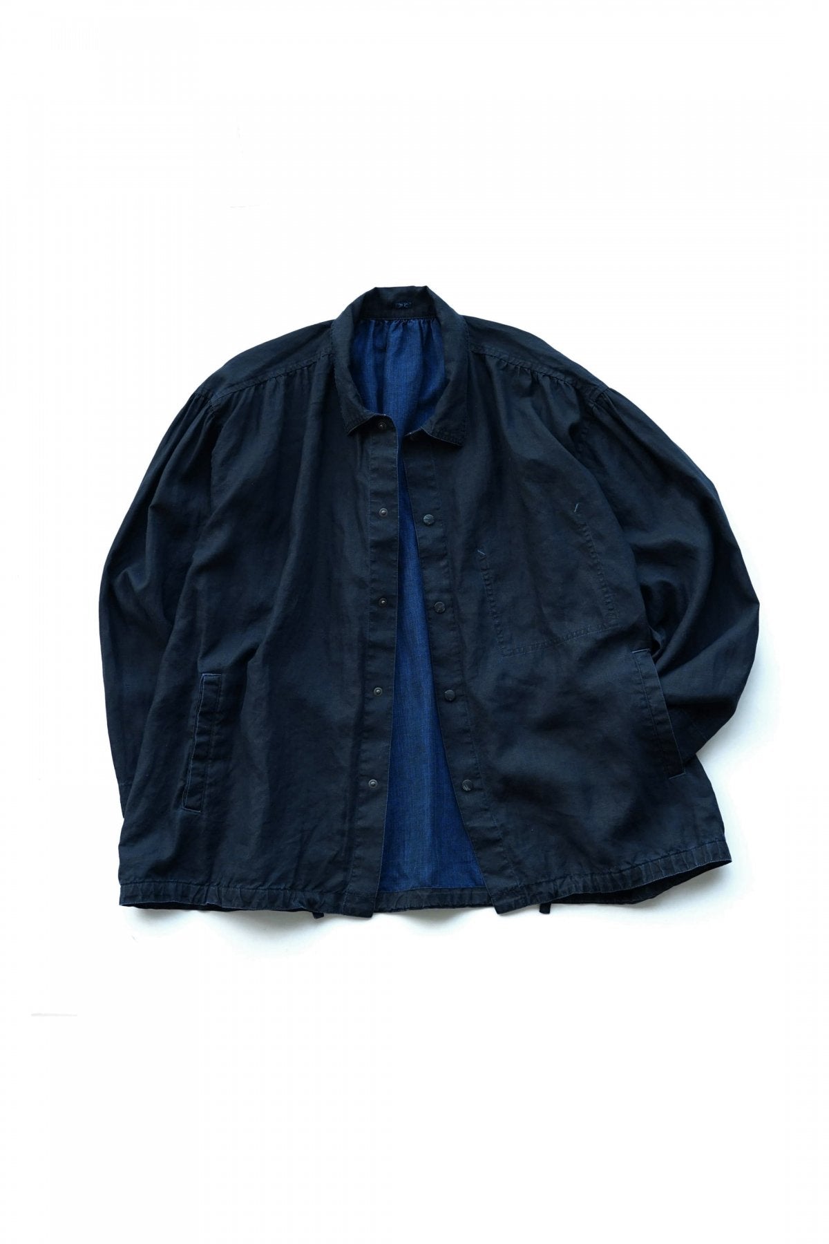 Porter Classic - FARMER'S LINEN GATHERED JACKET - INDIGO