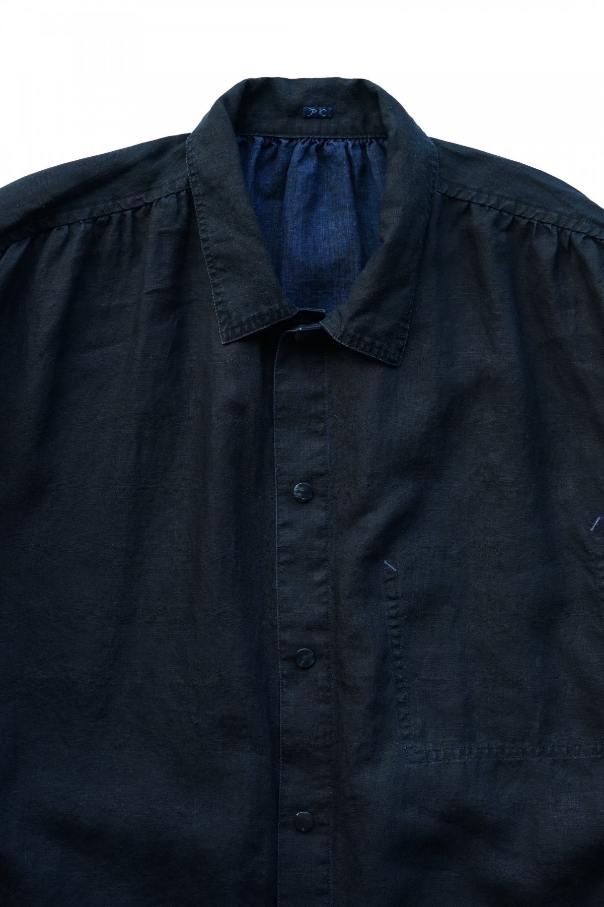 Porter Classic - FARMER'S LINEN GATHERED JACKET - INDIGO