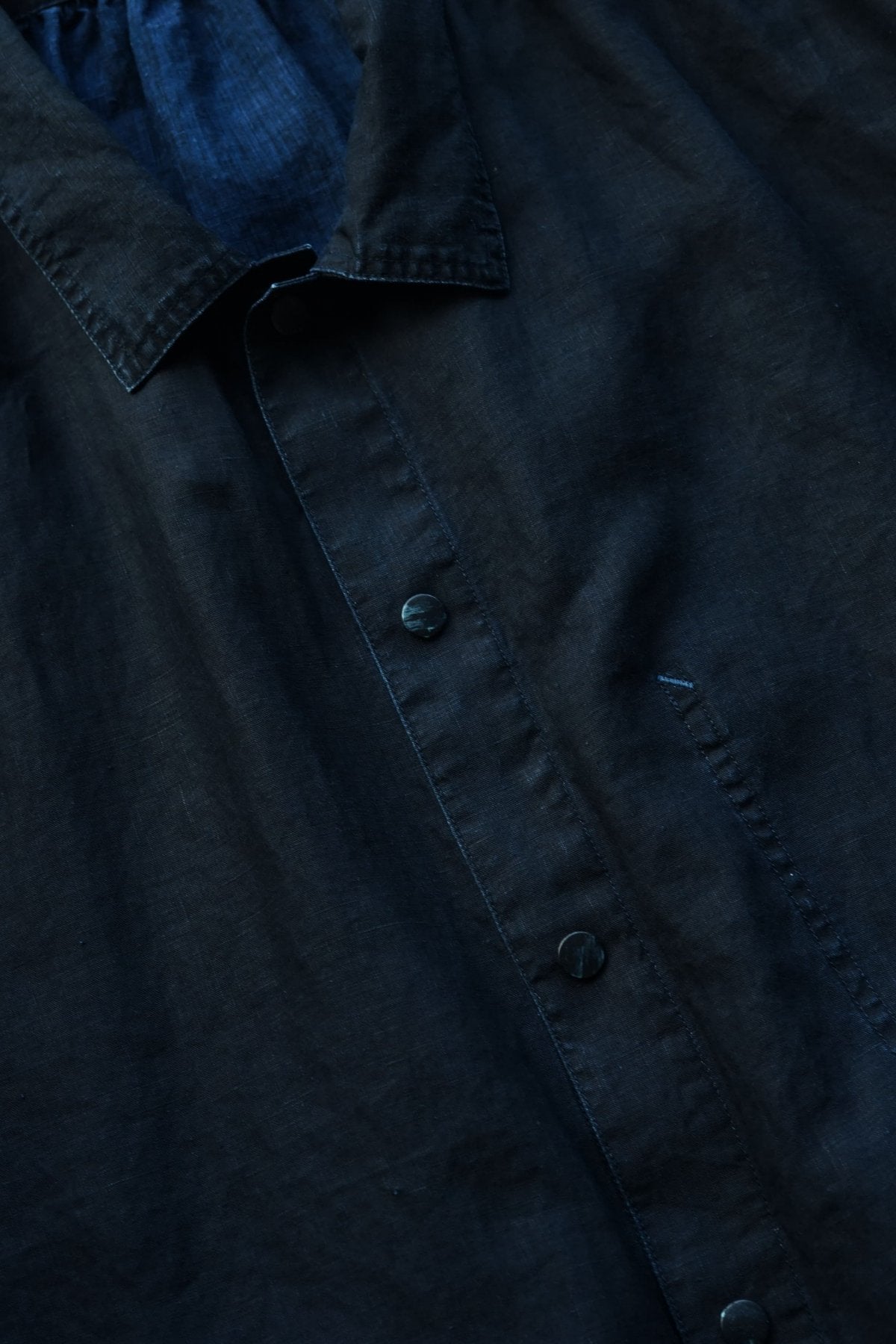 Porter Classic - FARMER'S LINEN GATHERED JACKET - INDIGO