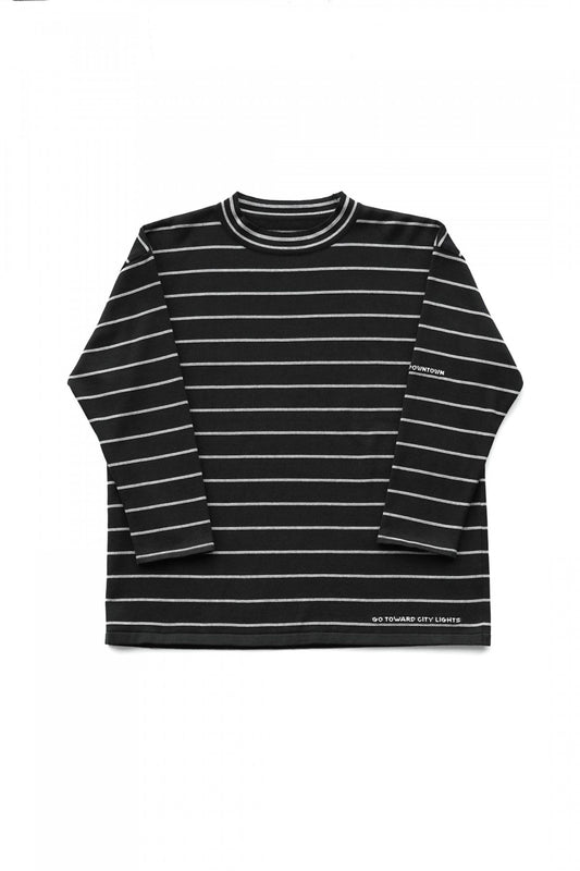 Porter Classic - CLASSIC BORDER MOCK NECK LONG SLEEVE SHIRT - BLACK