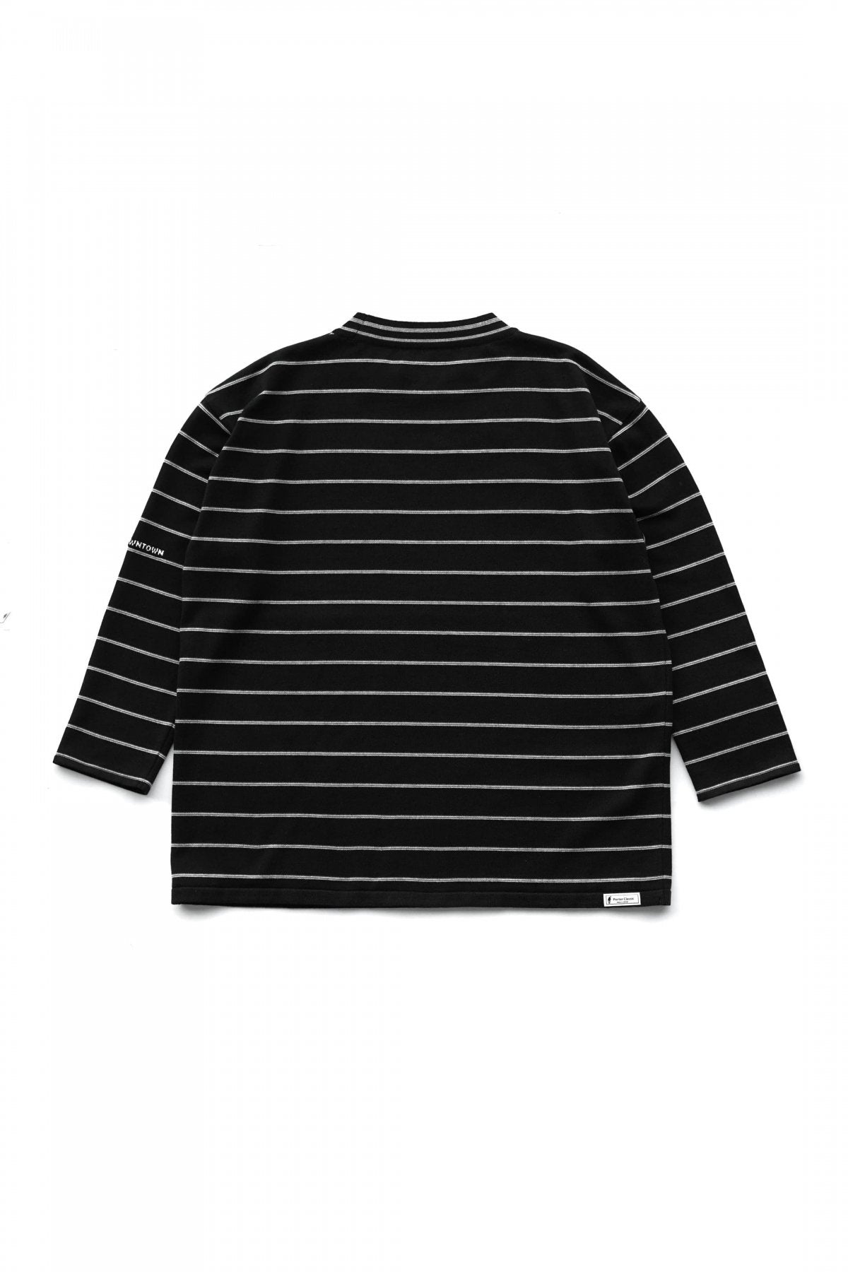 Porter Classic - CLASSIC BORDER MOCK NECK LONG SLEEVE SHIRT - BLACK