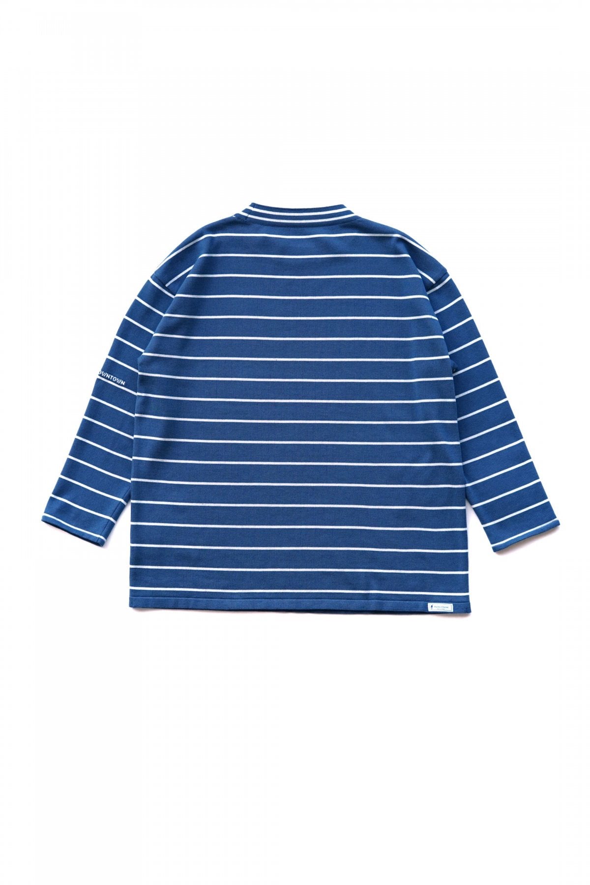 Porter Classic - CLASSIC BORDER MOCK NECK LONG SLEEVE SHIRT - BLUE